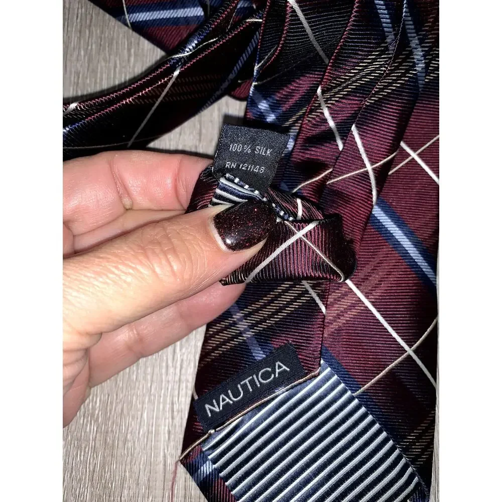 Nautica Men's Silk Tie Set 3pc Geometric Multicolor Classic Length‎
